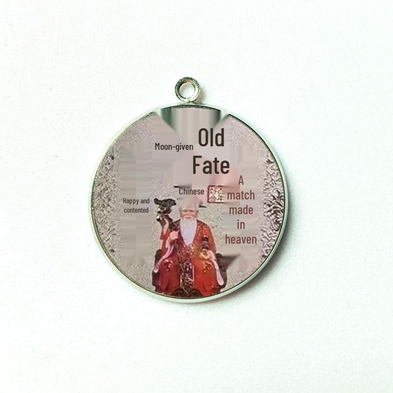 

Double-sided Blessed Yue Lao Mascot: Harmony & Marriage Amulet Pendant