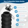 17oz Collapsible Water Bottle Silicone Leakproof Foldable Water Bottle Eco-Friendly Lightweight Sport Water Bottle Hiking