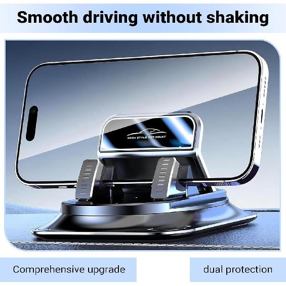 Dashboard Mobile Phone Holder, 360 Degree Rotation Car Phone Holder, Non-Slip Navigation Phone Holder Rotating Car, Universal Suction Cup Fixed