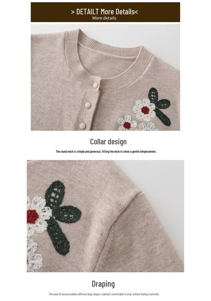 Stylish Spring 2026 Knit Sweater for Middle-Aged and Elderly Women