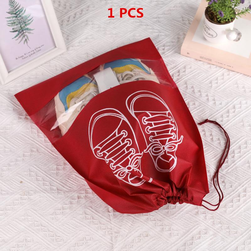 1/3/5PCS Waterproof Shoe Cover Thickened Non-Woven Dustproof Drawstring Storage Bag Clothing Travel Pouch Handbag Storage Bags