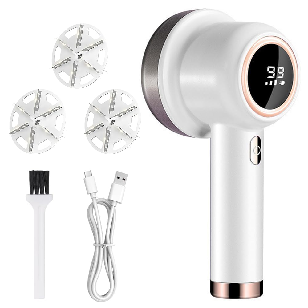 

Rechargeable fabric hair remover, 2025 new electric lint remover, 3-mode clothing hair remover, 6 blades, 3-speed lint remover