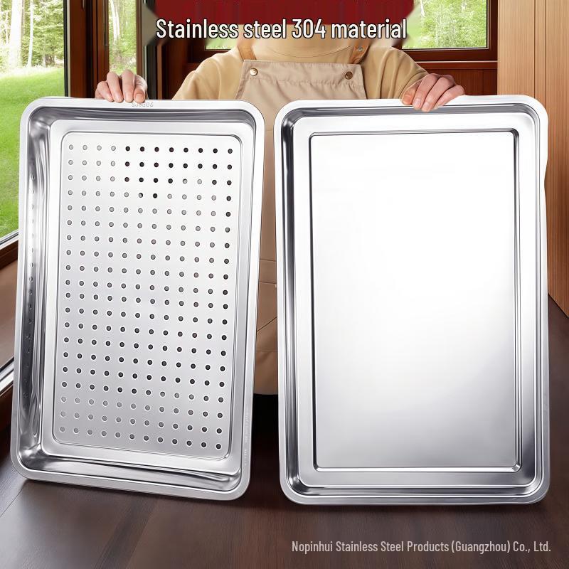 Ruhan 304 Stainless Steel Rectangular Tray with Lid