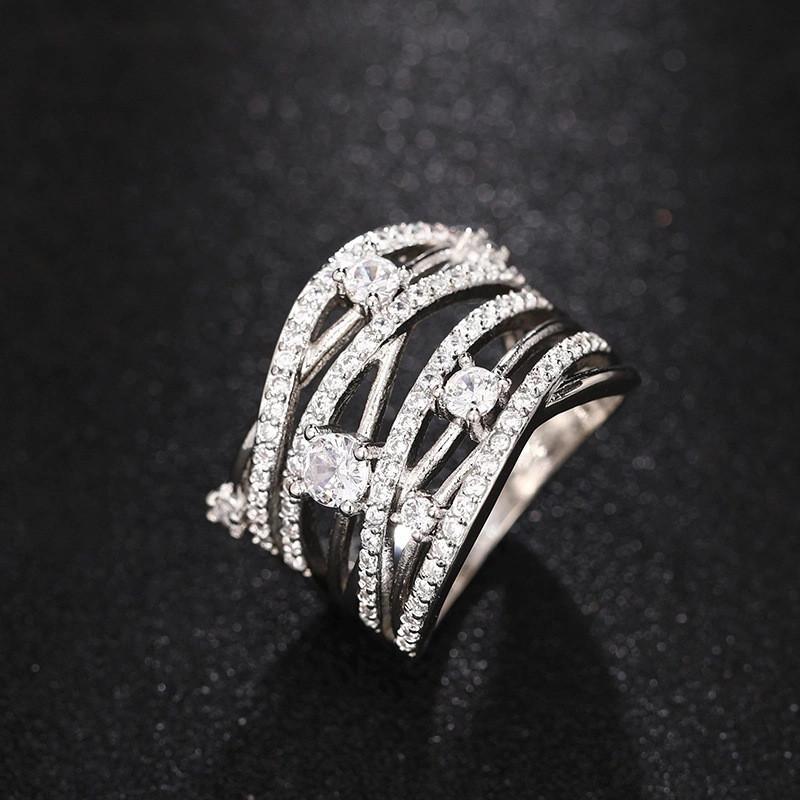 CopperGorgeous Wide Ring Female Luxury Fashion Party Jewelry Brilliant Cubic Zirconia Finger Accessories Gift