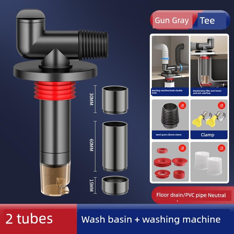 Washing Machine Floor Drain Neutral Sewer Deodorizing Filter Handy Gadget Toilet Balcony Floor Drain FAULT Drainage Pipe Water Drainer Tee