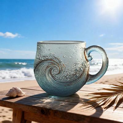 Strand Mok Zeeglas Golf Kop Unieke Oceaan Thema Koffiekop Zee Thema Water Thee Kop Koffie Glas Mok voor Werkplek Reizen Bar