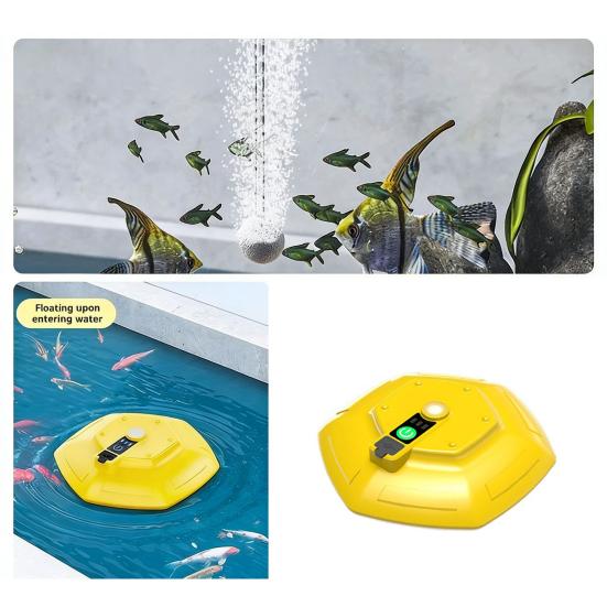 Floating Bait Bucket Aerator Rechargeable Portable Quiet Live Bait Bubbler IPX7 Waterproof Oxygen Pump for Fishing Minnow Buckets Fish Tank