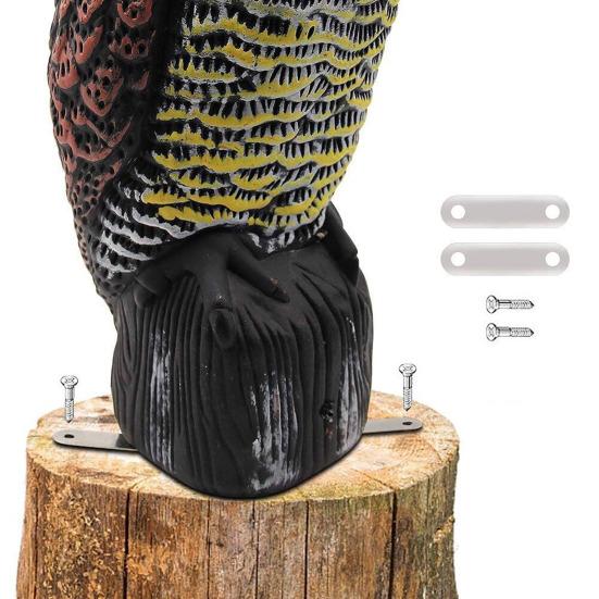 Owl Garden Statue Solar Light Induction Eyes Owl Sculpture Making Sound Figurines Indoor Outdoor Home Office Halloween Decoration Animal Ornament