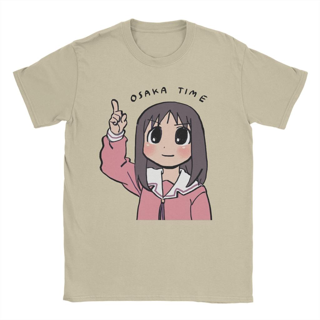 Męskie Koszulki Osaka Time Ayumu Anime Azumanga Daioh Vintage Czysta Bawełna T-shirty Krótki Rękaw Koszulka Okrągły Dekolt Odzież Nadruk