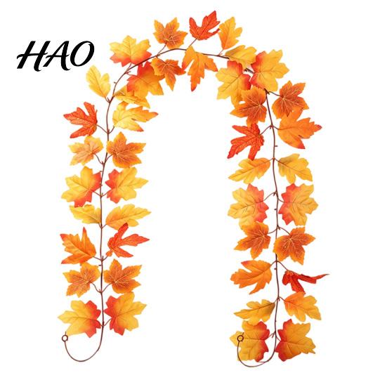 Reusable Artificial Garland 100/175/200CM Maple Leaf Garland, UV Resistant Faux Autumn Leaves Festive Hanging Rattan, Realistic Vine for Thanksgiving