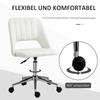 Height-Adjustable Desk Chair with Casters, 360 Degrees Rotatable, Scallop Shape, Foam, 49 X 60 X 79-91 Cm, Cream White