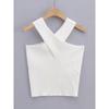 Cross Necked Sleeveless Slim Fit Top Cross-Halterneck Sleeveless Silm Tops Women