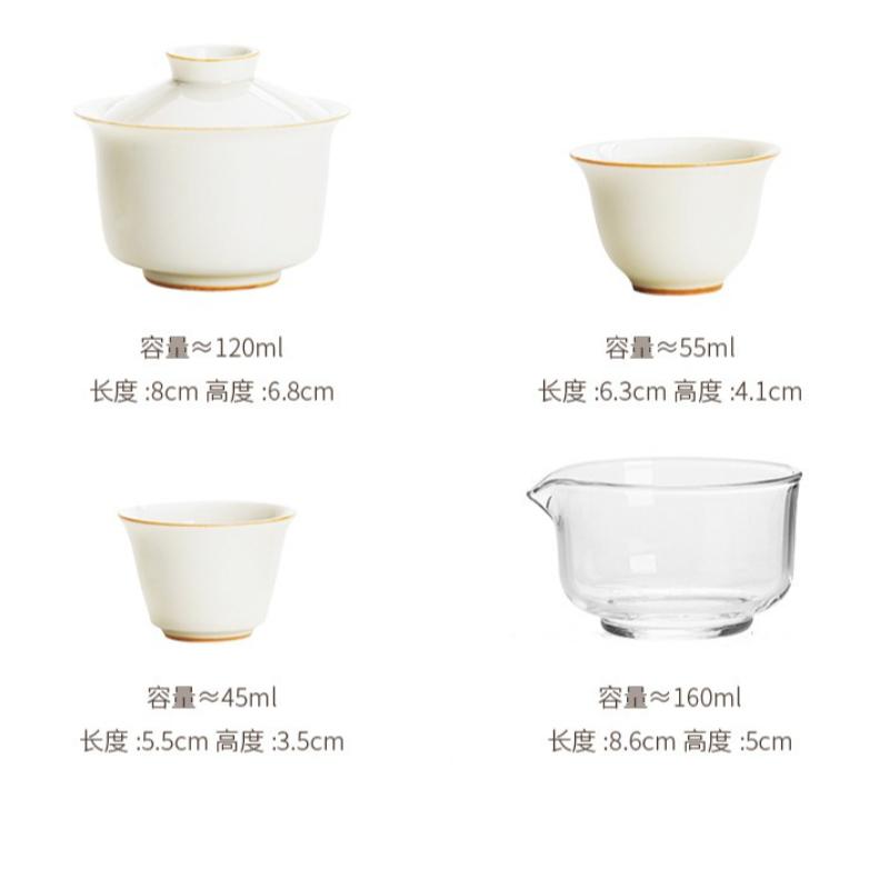 Travel Tea Set Portable Quick Tea Cup One Pot Two Cups Outdoor Portable Brewing Pot Tea Cup Storage Bag