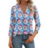 Women's Casual Fashionable Sexy Comfortable V-Neck Christmas Three-Quarter Sleeve Top
