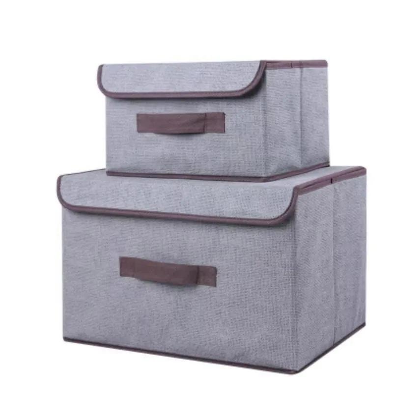 Multifu Large Capacity Foldable Solid Color Fabric Storage Box Non-woven Dust-proof for Dormitory Indoor Use
