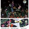 Generleo Floral Plants Tapestry Galaxy Moon Tapestries Vintage Boho Flower Butterfly Tapestries Black Starry Sky Nature Landscape Tapestry Wall