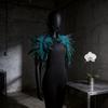 Feather Shawl Cape Costume Cloak With Faux Fur For Performance And Dance Shows