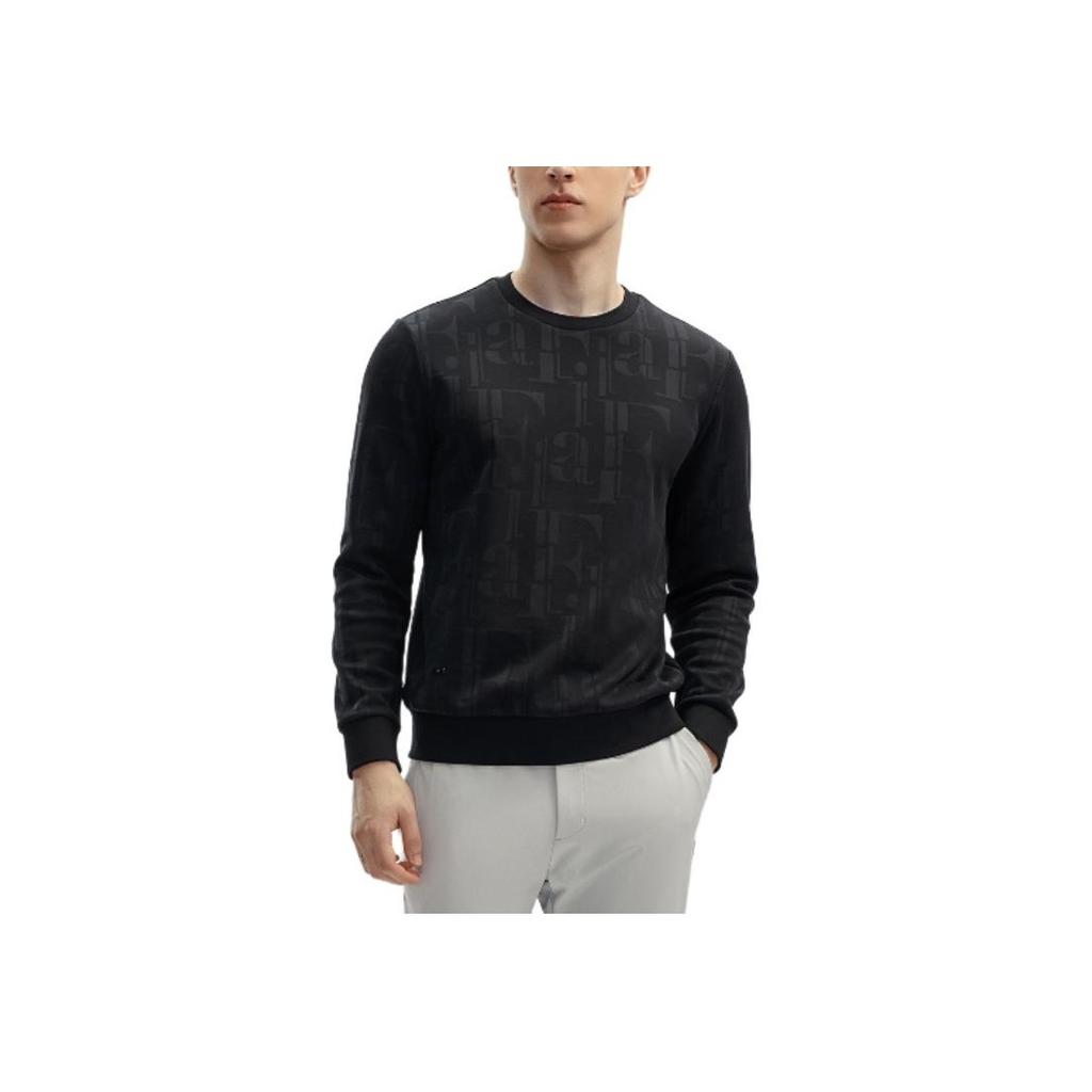 Fila All Over Print Casual Pullover Sweatshirt Men Sweatshirt Black F11M412203F-BK