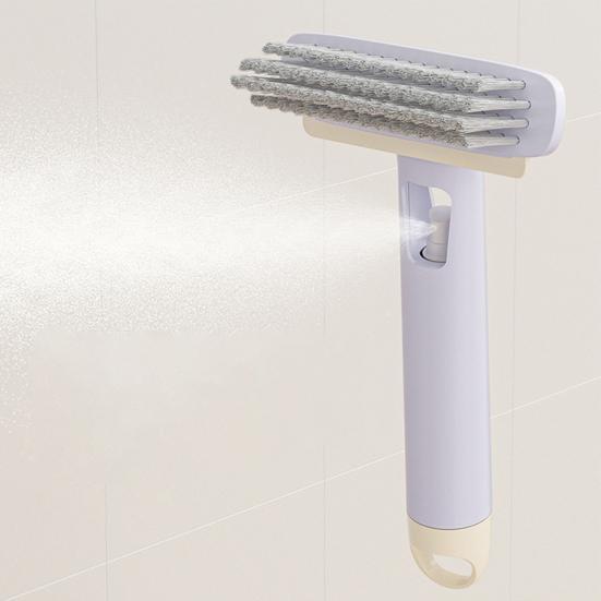 Cleaning Brush with Spray Function V-Shaped Bristles 360 Degree Rotating Brush Head 3-in-1 Design Spray Scrubber