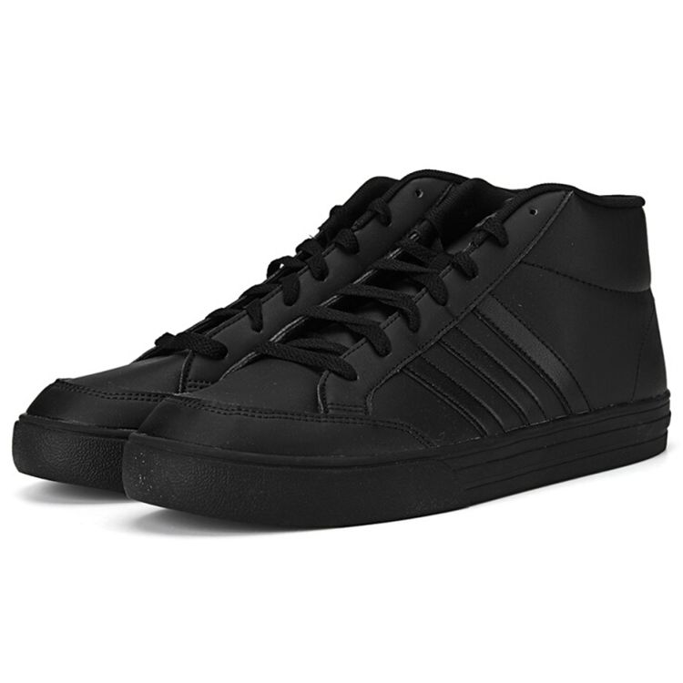 Adidas Neo Vs Set Mid Synthetic Leather Casual Shoes With Cushioning And Durability High-Top Sneakers Men Sneakers Black FY3043