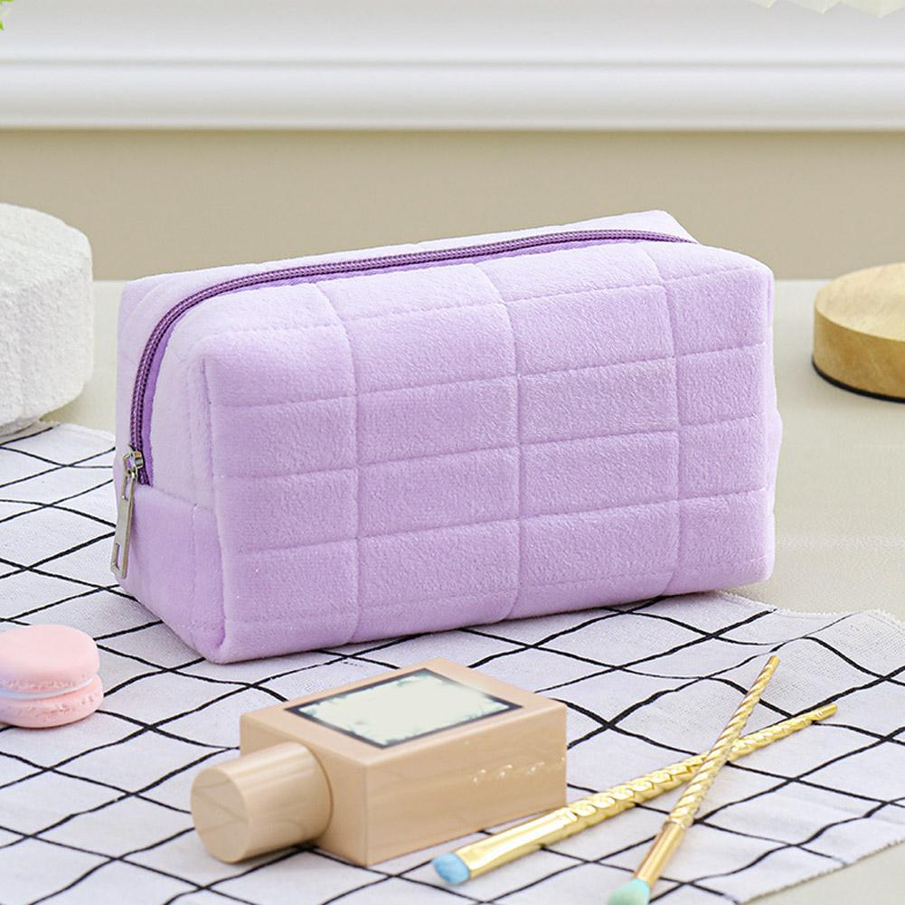 Flannel Makeup Bag Large Capacity Portable Travel Handbag Wash Bag Cute Pen case Stationery box Cosmetics&Toiletries storage bag