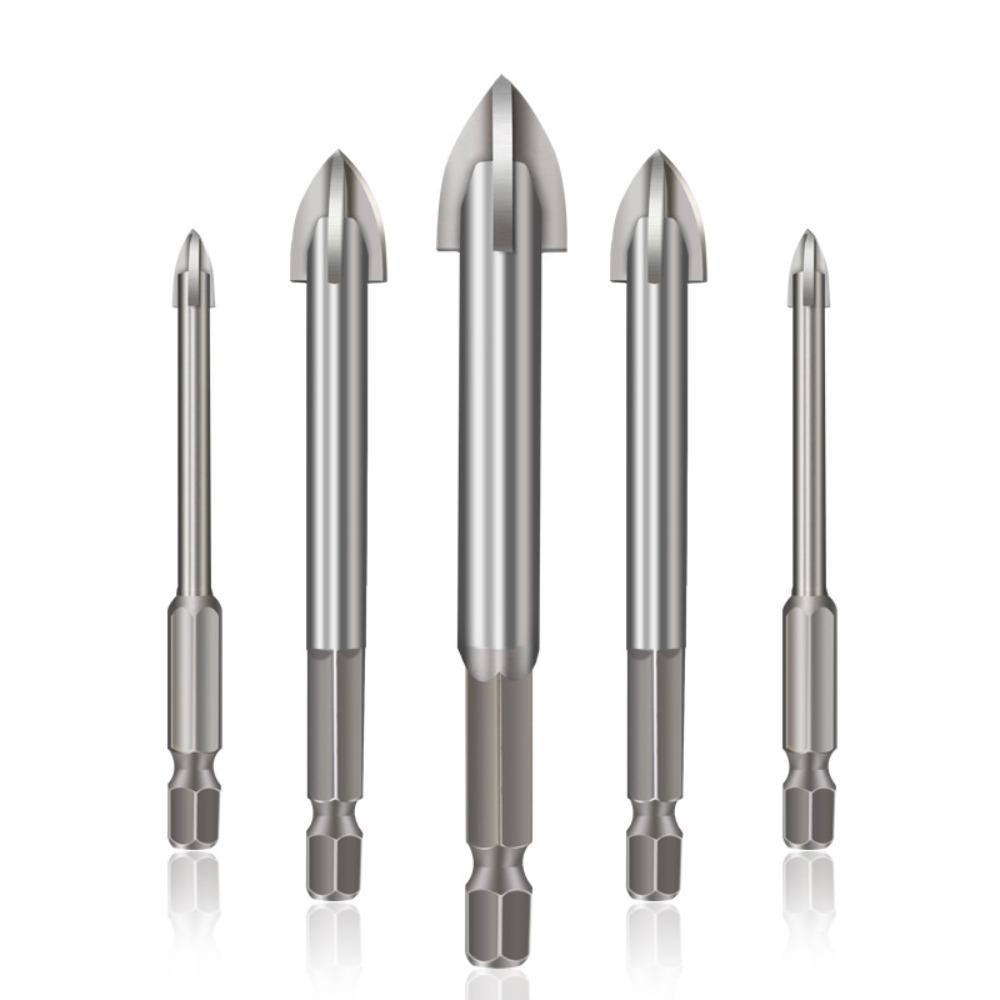 5Pcs Wear-resistant Triangular Drill Bit Four Side Cross Hex Drill Carbide Drill Bit  Glass