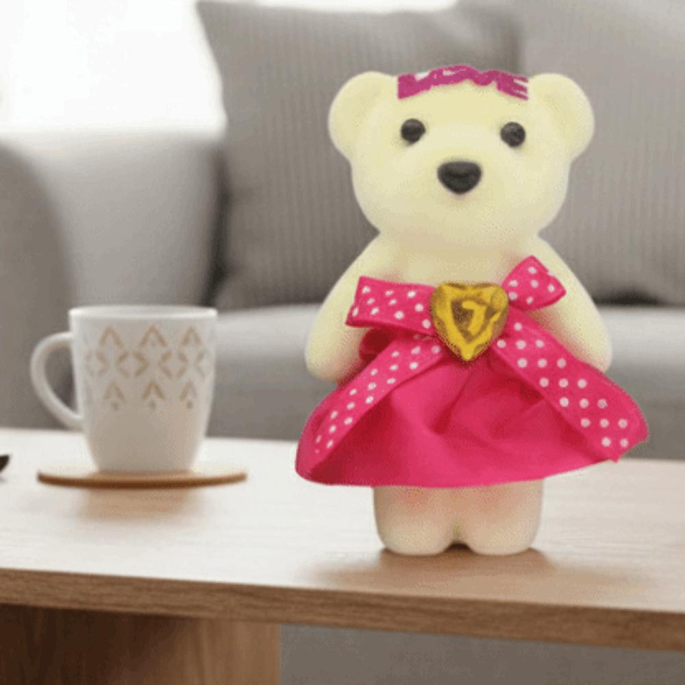 10pcs/set Plush Doll Mini Bear Flower Bouquet Plush Animal Cartoon Bouquet Doll Graduation Gifts