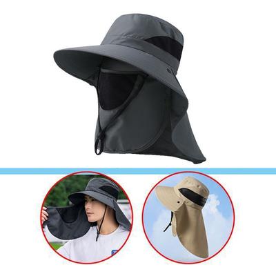 Summer Sun Hats UV Protection Outdoor Hunting Fishing Cap for Women Men Hiking Camping Visor Bucket Hat Neck Flap Fisherman Hat