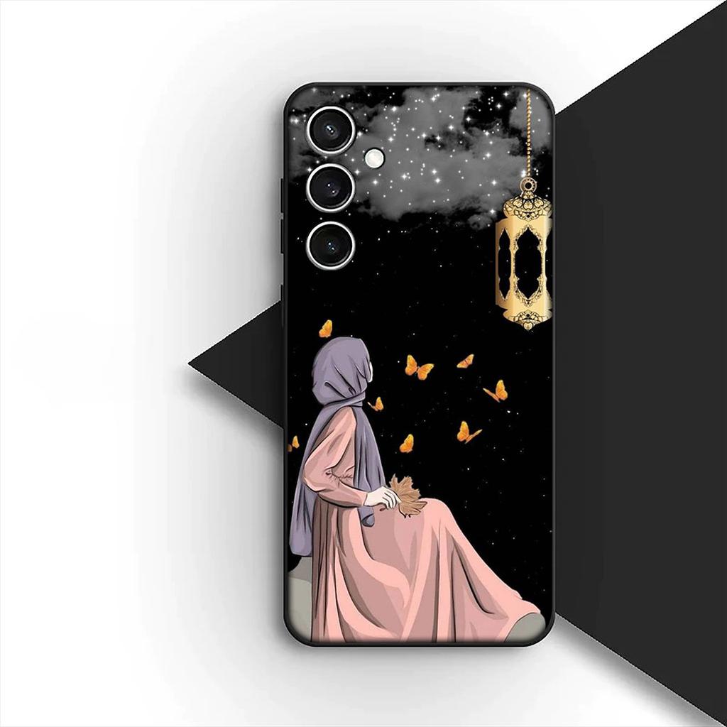 Cover for Samsung Galaxy S24 S25 S23 FE Ultra Plus S7 Edge S25+ S23+ A56 5G Phone Case Arabic islamic muslim Muslimah Girl