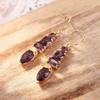 Xiaomi Huitan Gentle Women Gold Color Drop Earrings Fancy Accessories for Wedding Party Fashion Inlaid Bright Purple CZ Chic Jewelry
