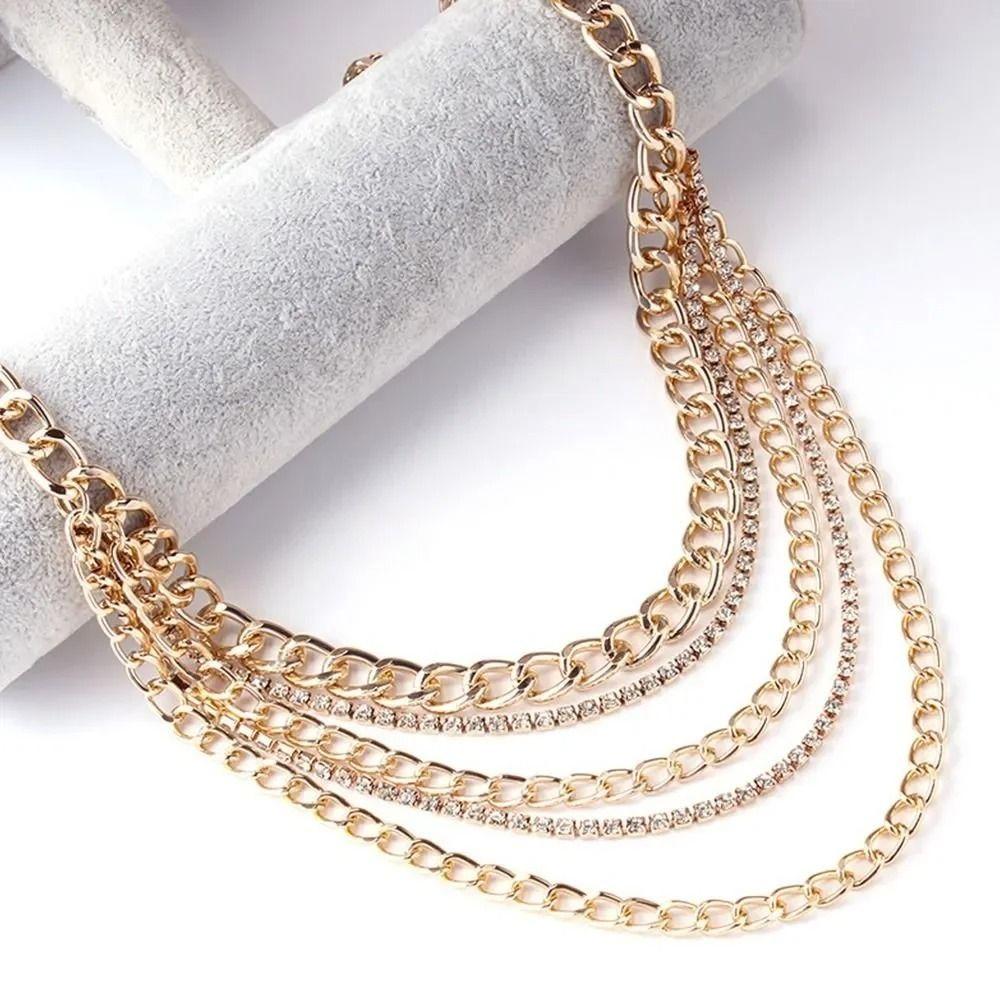 Rhinestone Inlaid Body Chain Multi Layer Design Rhinestone Belt Fashion Waist Chain Party Wear