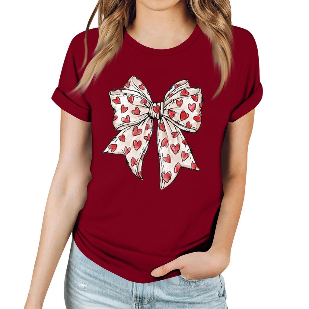 Women's Casual Sunflower Print T-Shirt, Round Neck Pullover Short Sleeve Top