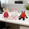 Flexible Joint Artistic Rabbit Egg Sculpture Modern 3D Printed Action Figure Ornaments, Minimalist Display Piece for Collectors