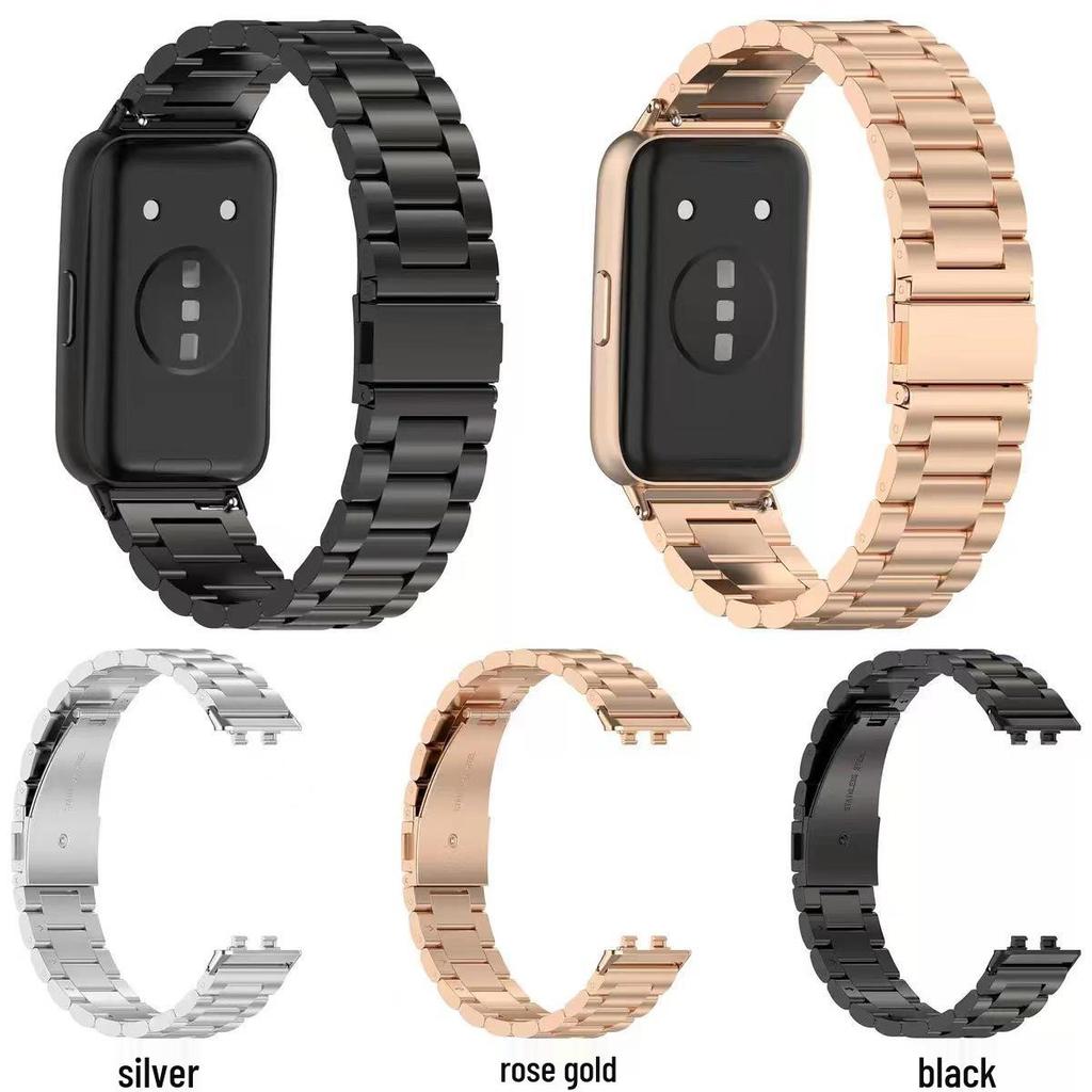 Compatible with Huawei Band 11 Pro: Three-Bead Stainless Steel Strap