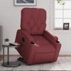 Vidaxl Reclining Chair with Electric Tilting Function, Burgundy, Eco-leather