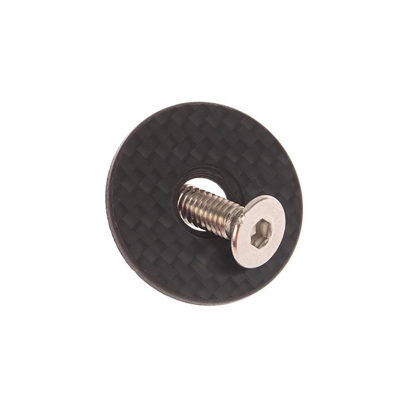 No Logo Bike Headset Top Cap Carbon Fiber Bike Stem Headset Cap With M6*30Mm Screw Bike Front Fork Top Cover Bike Parts