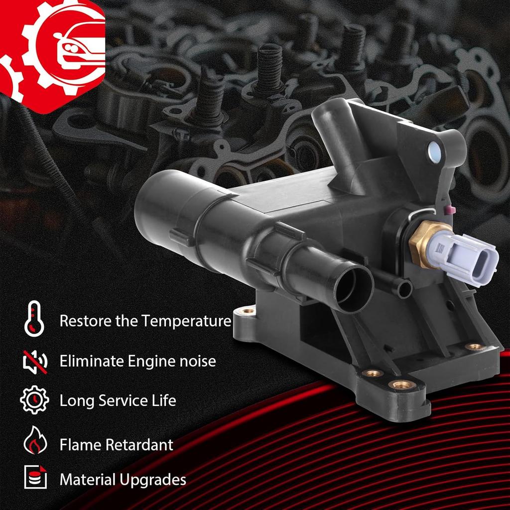 Cciyu LF941517Z Motorkühlmittel-Thermostatgehäuse Wasserauslass-Thermostatgehäuse-Kit Ersatz passend für Mazda 3 2006-2013, für Mazda 5 2008-2010
