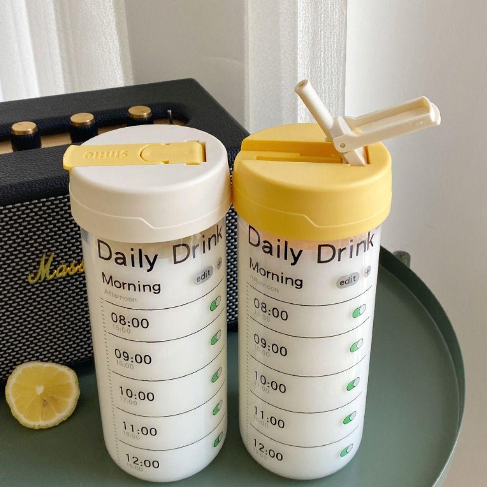 Alarm Clock Alarm Clock Straw Cup Large Capacity Outdoor Glass Straw Cup  Primary School Students