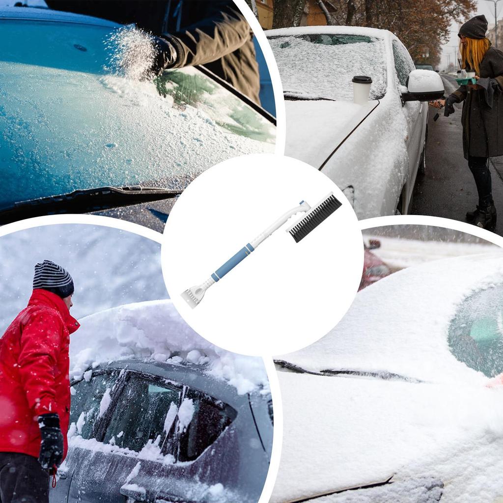 Snow Brush For Car Adjustable Extendable Broom 360 Degree Pivoting Car Ice Scraper For SUV Truck Vehicle Sedans Scooters Roof
