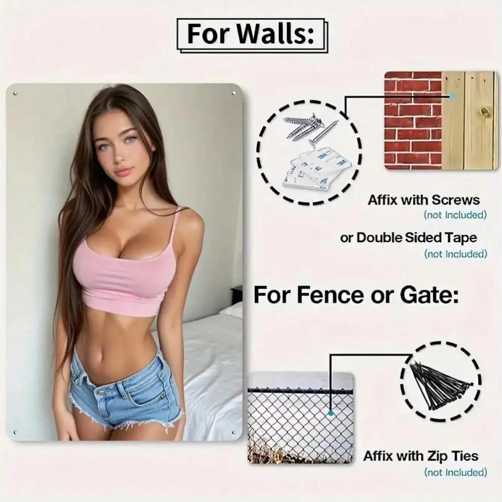 VigorFit Retro Metal Gym Art 8x12 Inch, 2D Flat Aluminum Fitness Poster for Women Home Wall Decor