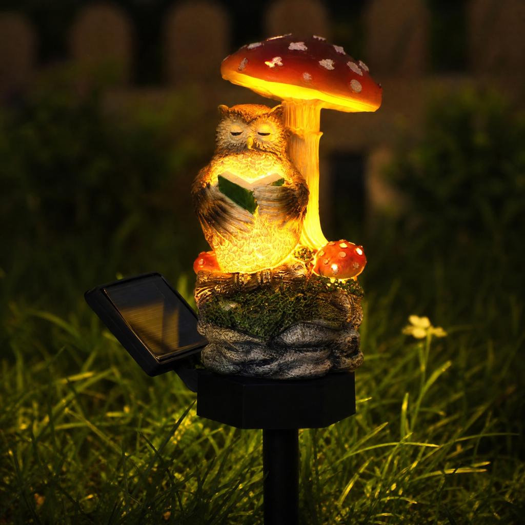 Resin Ground Stake Light with Umbrella Design for Garden Decoration
