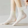 Mid-calf Pile Stockings for Women, Spring and Summer, Cool and Breathable, Cold Ice Stockings, Boneless, High-elasticity, White Ice Silk Stockings