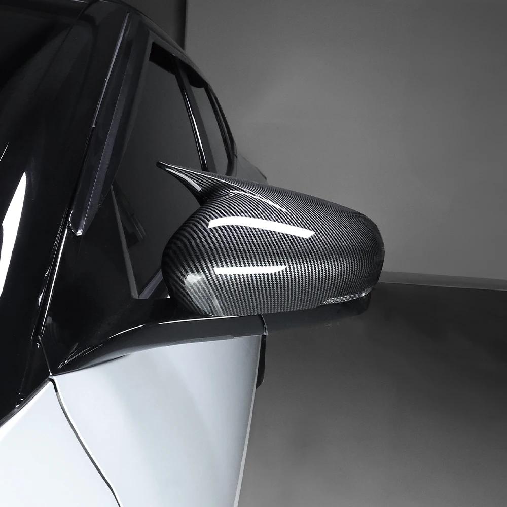 For Kia EV4 2026 2026 2pcs Bright Black Bull Horn Car Rear View Mirror Cover Trim  Exterior Accessories