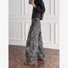 New Washed Star-printed Jeans for Men, Casual Wide-leg Long Pants