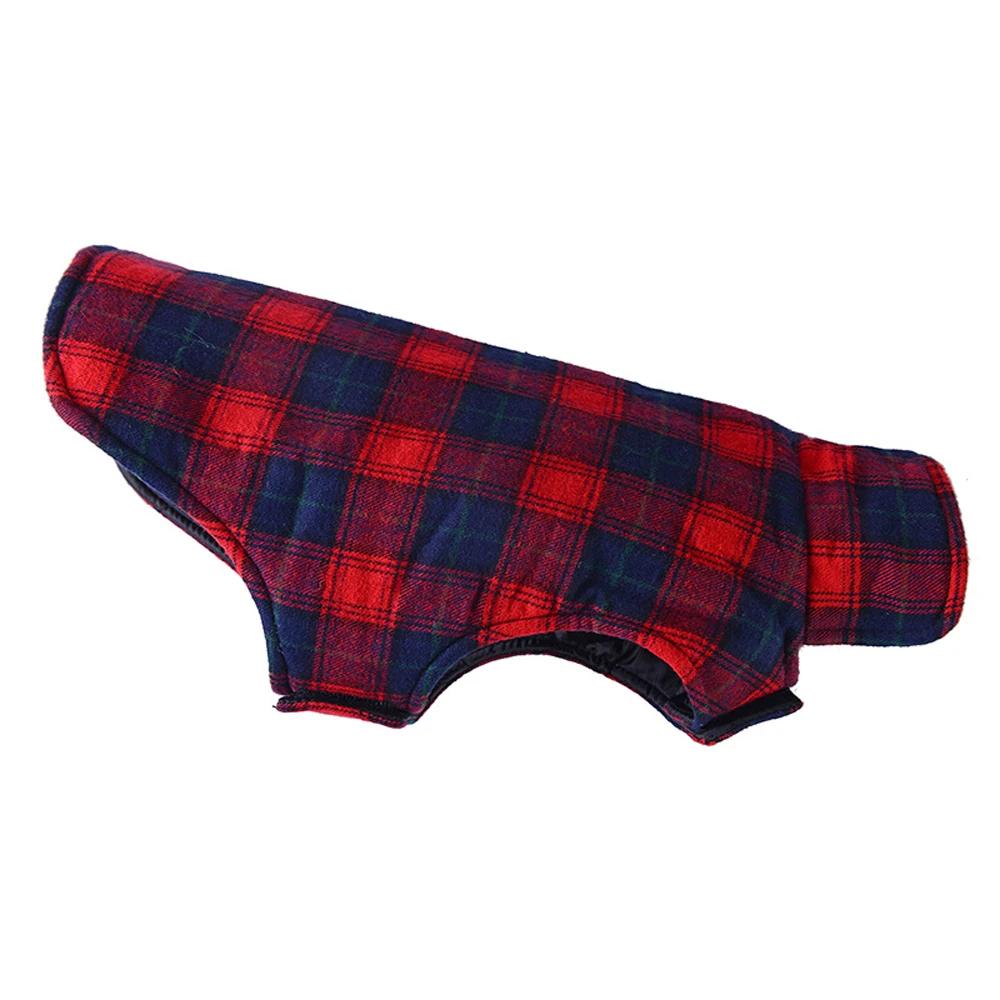 Pet Dog Cotton Vest Coat Plaid British Style Plaid Pet Vest Winter Coat Warm Dogs Apparel Jacket For Cat Small Medium Dog