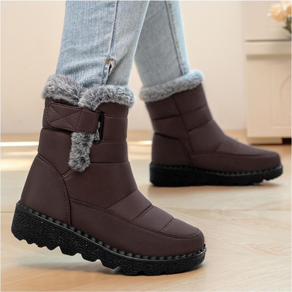 Cotton Shoes Women's Winter New Large Women's Snow Boots with Thick Velvet and High Top Casual Women's Boots