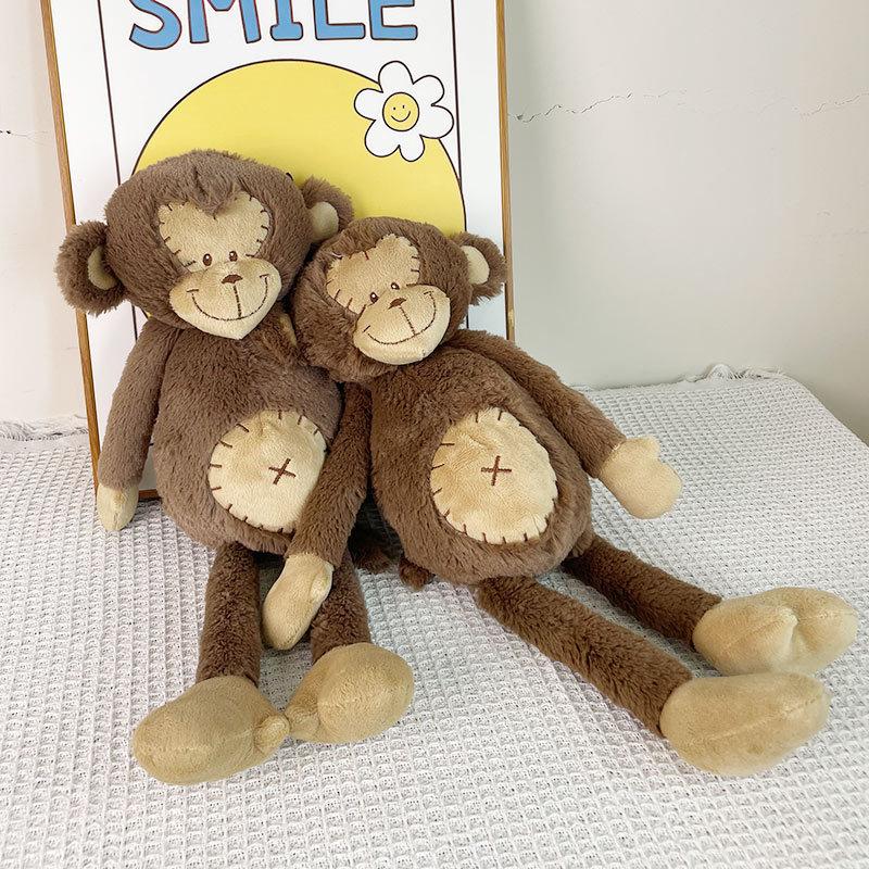Simulated Little Monkey Doll Plush Toy Golden Silk Little Eye Monkey Doll Children's Soothing Doll Birthday Gift