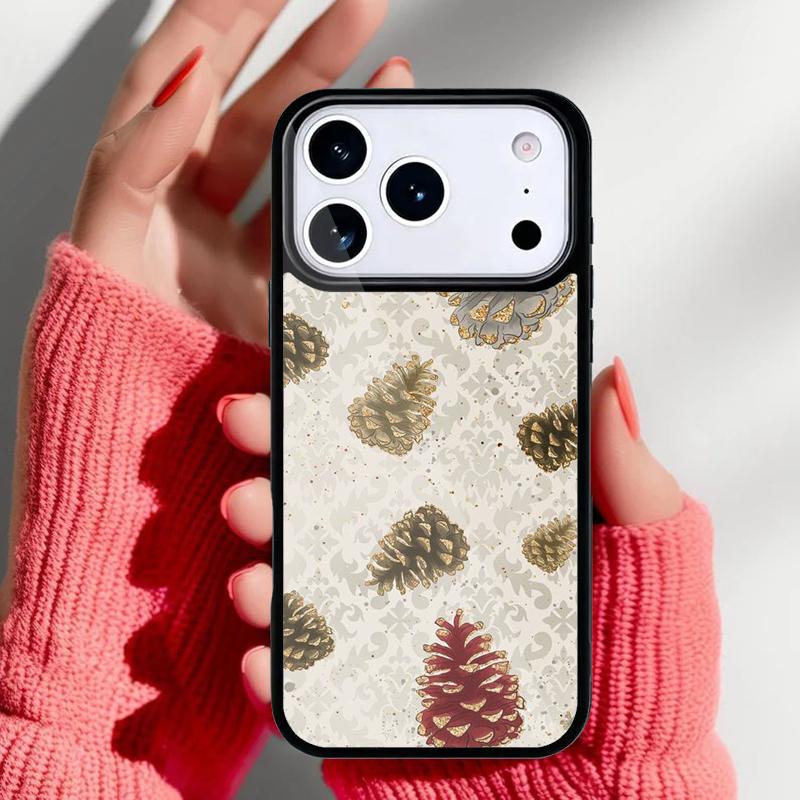 Gold Christmas Trees Phone Case for iPhone 17 16 15 14 13 Pro Max Back Cover for 12 11 Pro Coque
