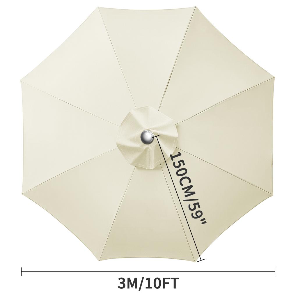 Waterproof Replacement Umbrella Cloth 2/3M Patio Parasol Cover UV-Anti Canopy Cover Replacement Parasol Cover for Balcony Garden