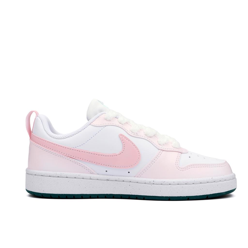Nike Court Borough Strawberry Bobo Abrasion Resistant Slip Resistant Low top Skateboard Shoes Women's White Pink DV5456-103(Team2205-)
